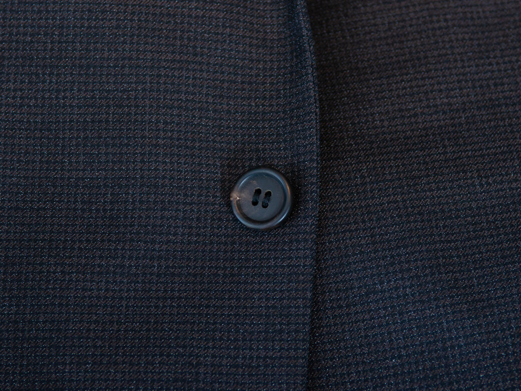 Prada Midnight Brown Microcheck Silk Wool Suit