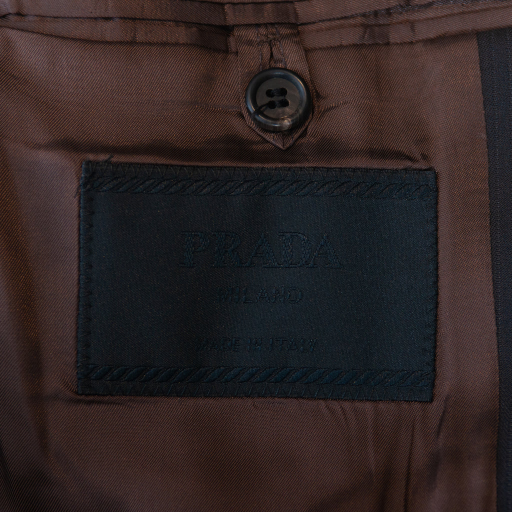 Prada Chocolate Brown Tonal Stripe Suit