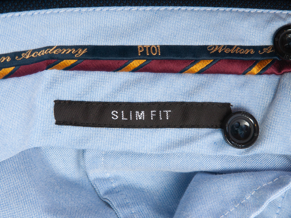 PT01 Blue Birdseye Walton Academy Slim Fit Pants