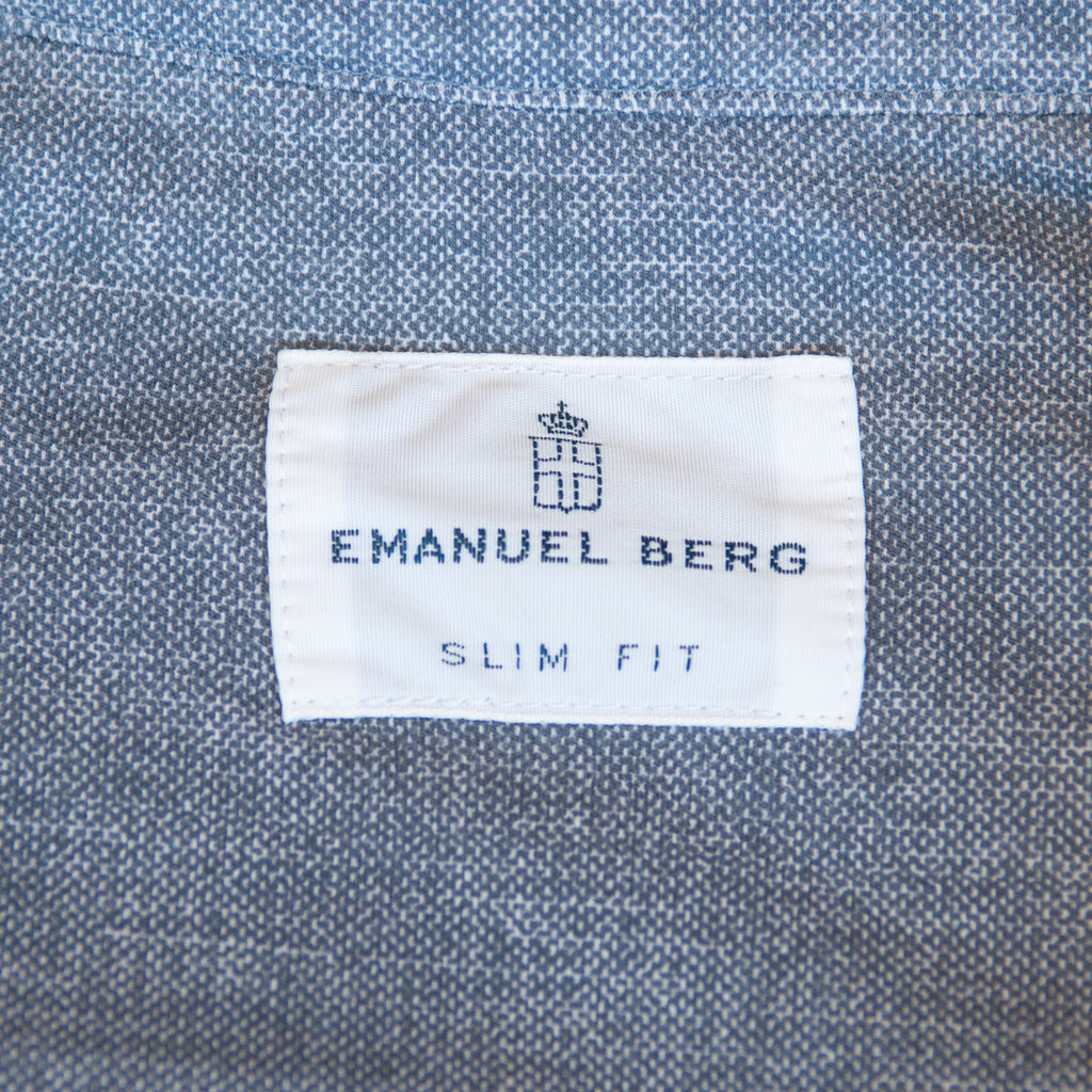 Emanuel Berg Grey Slim Fit Jersey Knit Dress Shirt