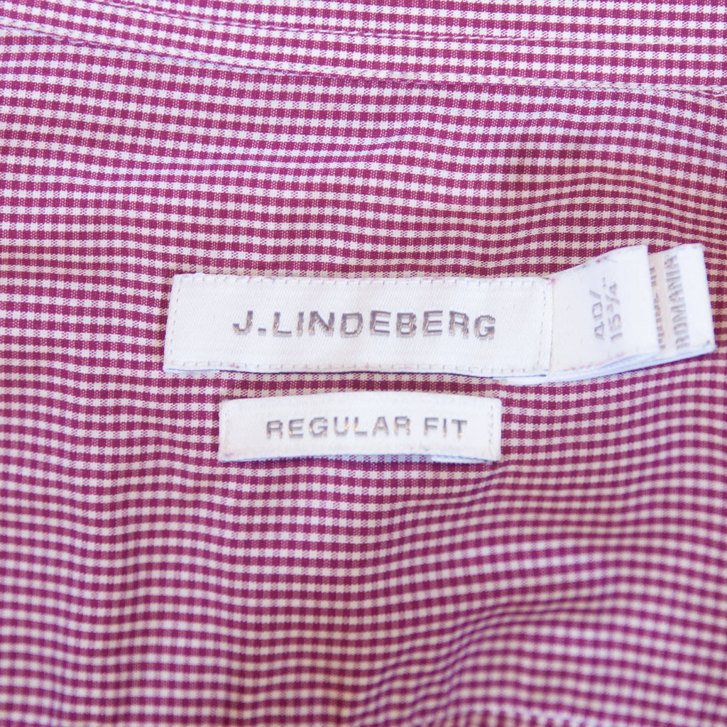J.Lindeberg Red Microcheck Regular Fit Corkz Shirt