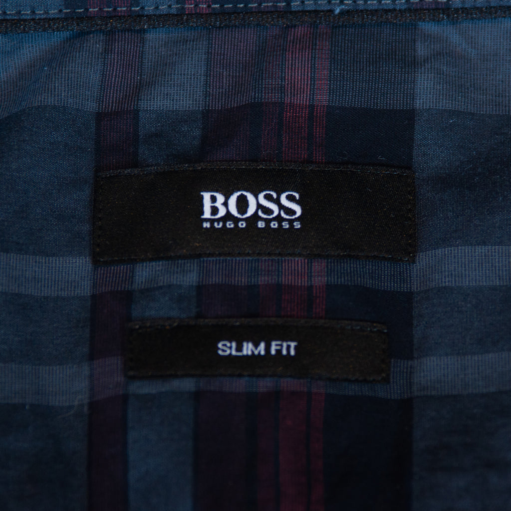Hugo Boss Black on Grey Check Slim Fit Reid_F Shirt