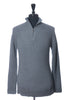 Phil Petter Grey Quarter Zip Mock Neck Merino Wool Sweater