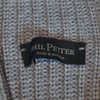 Phil Petter Grey Quarter Zip Mock Neck Merino Wool Sweater