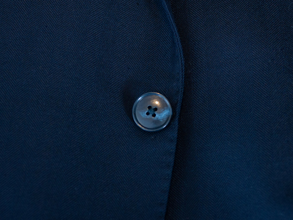 Atelier Munro Midnight Blue Herringbone Wool Suit