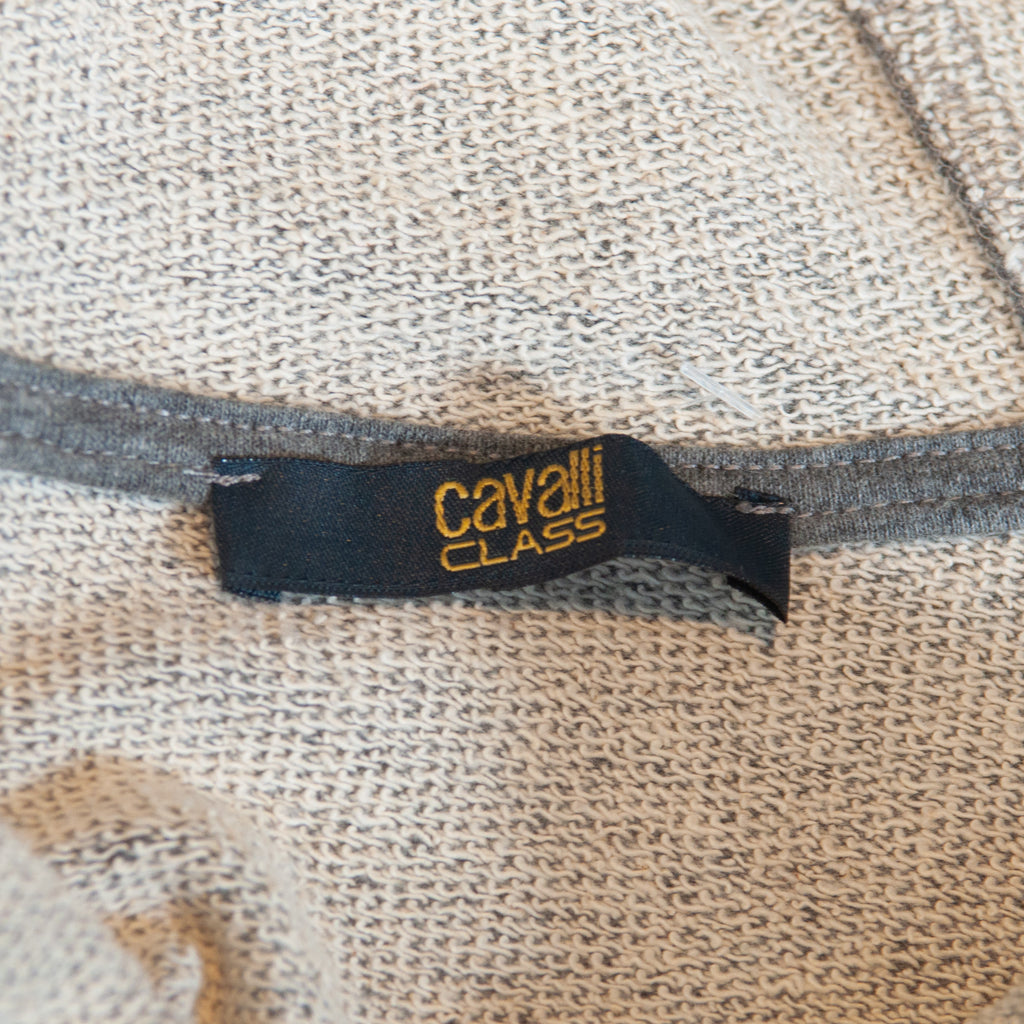 Cavalli Class Grey Print Full Zip Hoodie