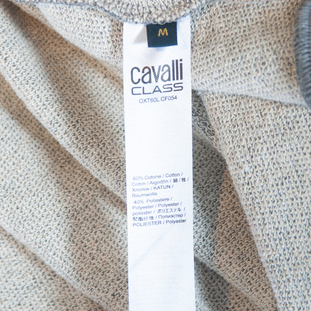 Cavalli Class Grey Print Full Zip Hoodie