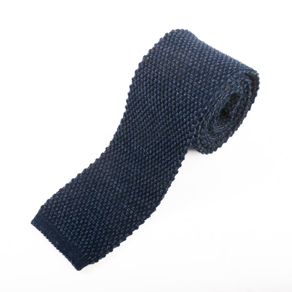 Eton Slate Blue Cotton Knit Tie