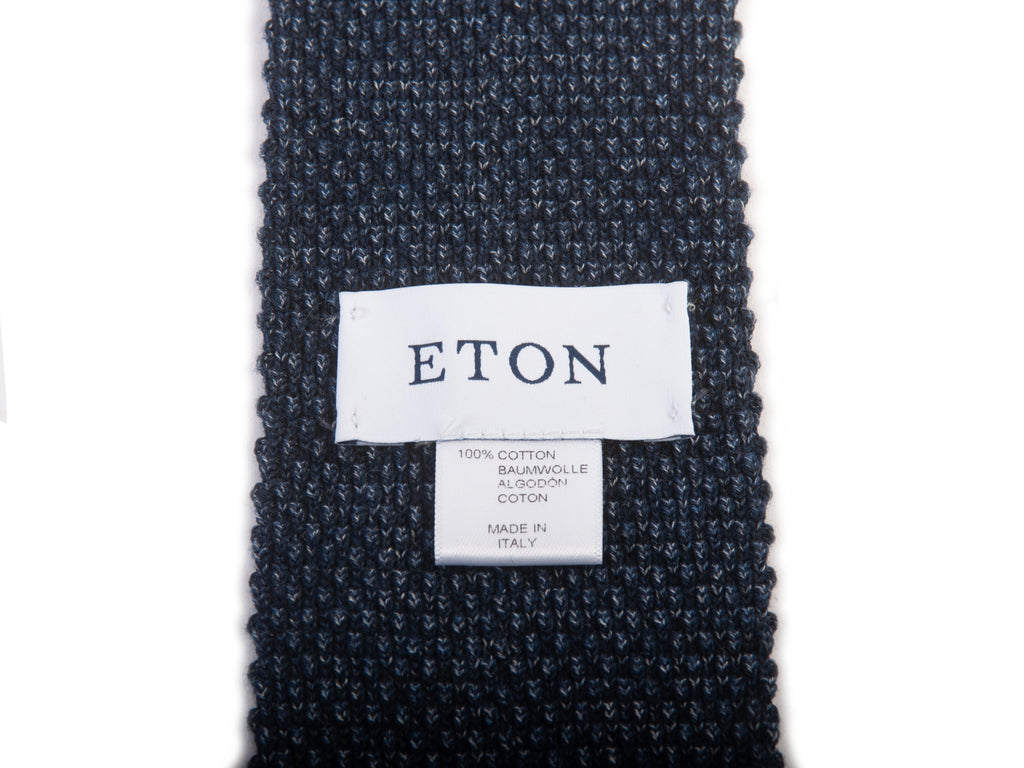 Eton Slate Blue Cotton Knit Tie