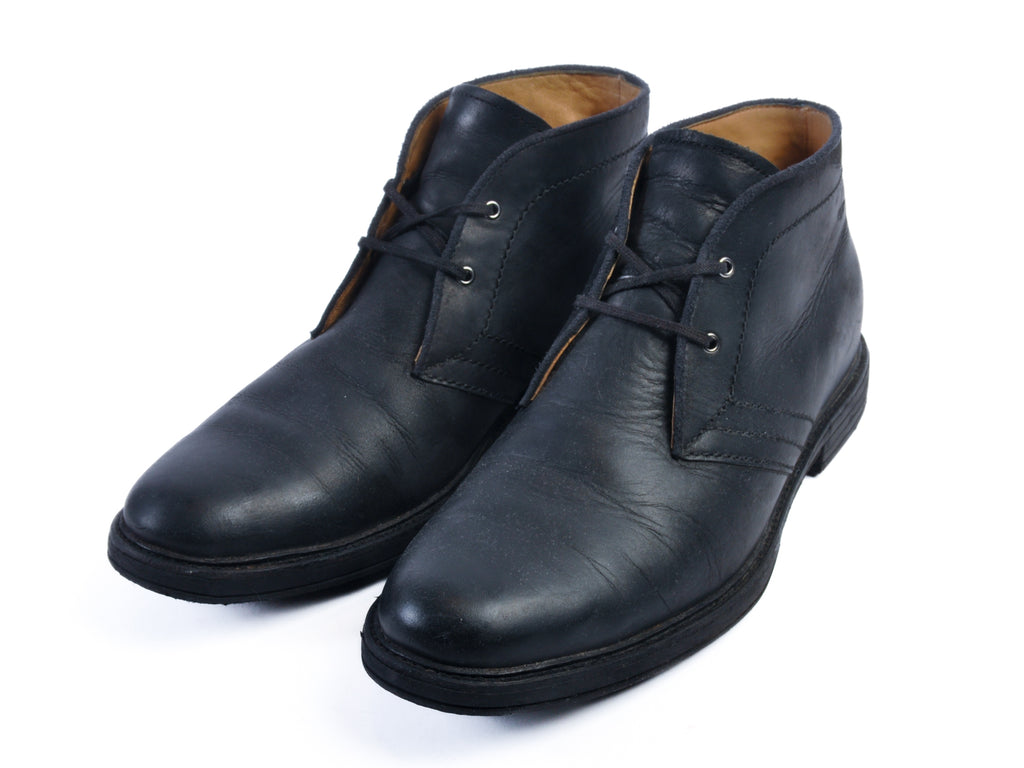 UGG Black Waxed Leather Desert Boots