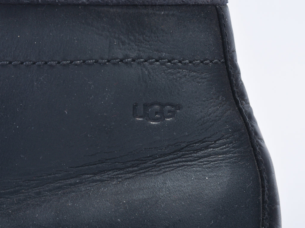 UGG Black Waxed Leather Desert Boots