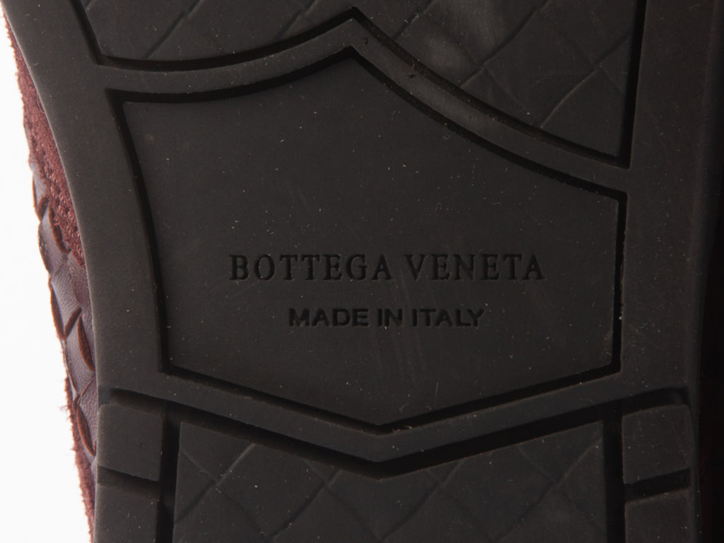 Bottega Veneta Burgundy and Navy Suede Sneakers