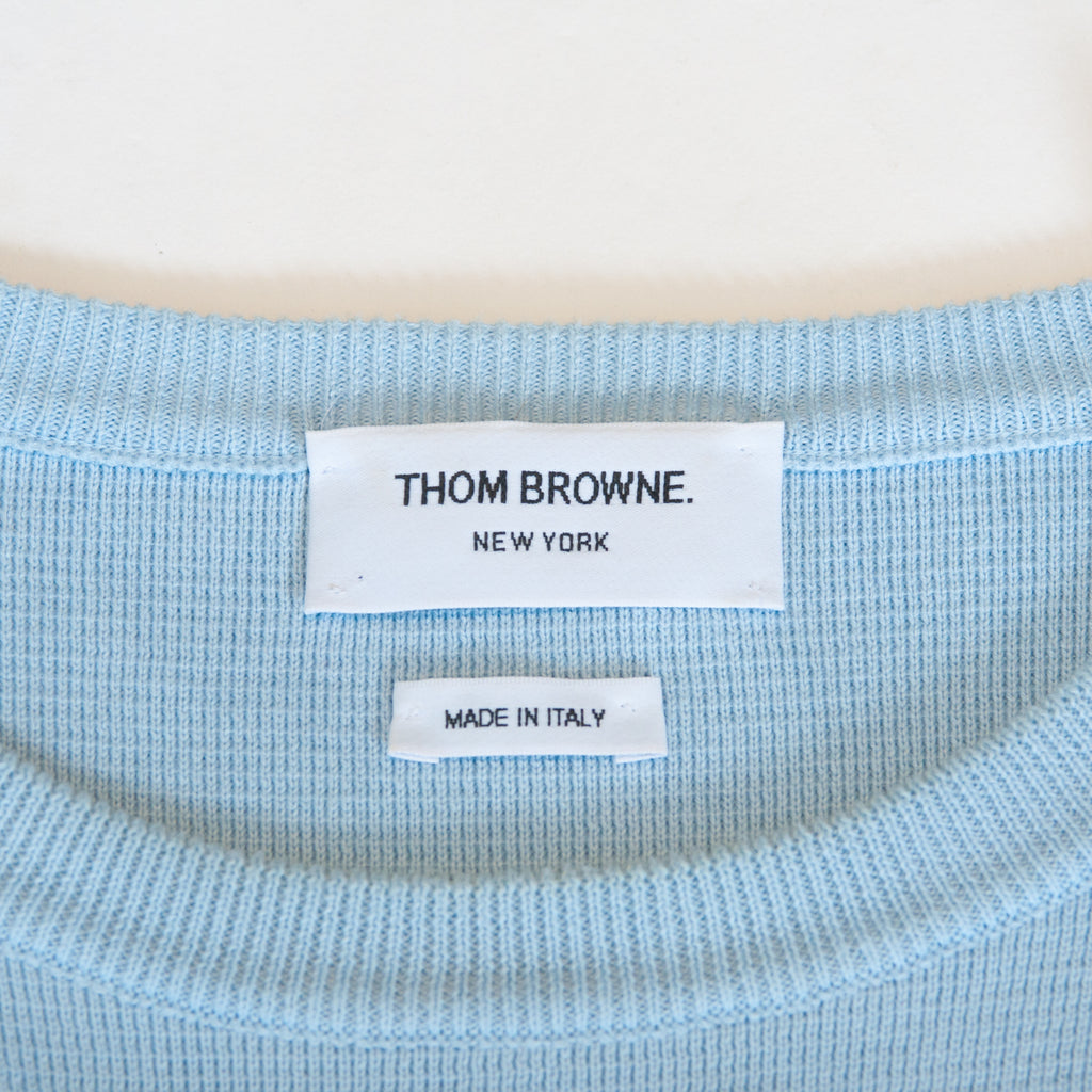 Thom Brown Light Blue Four Bar Crew Neck Sweater