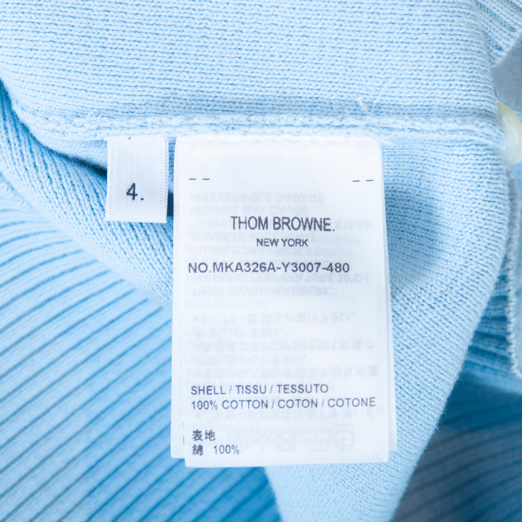 Thom Brown Light Blue Four Bar Crew Neck Sweater