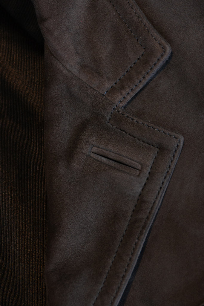 Tom Ford Slate Brown Lambskin Suede Jacket