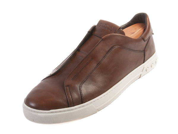 Tod’s Brown Leather Slip-On Sneakers