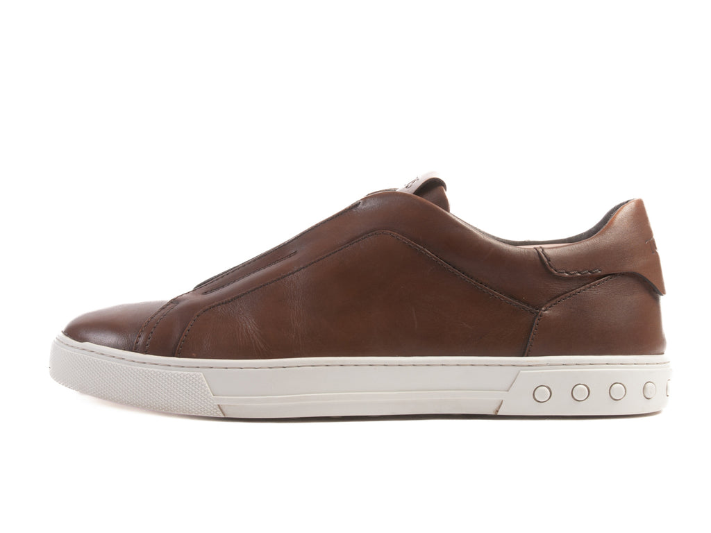 Tod’s Brown Leather Slip-On Sneakers