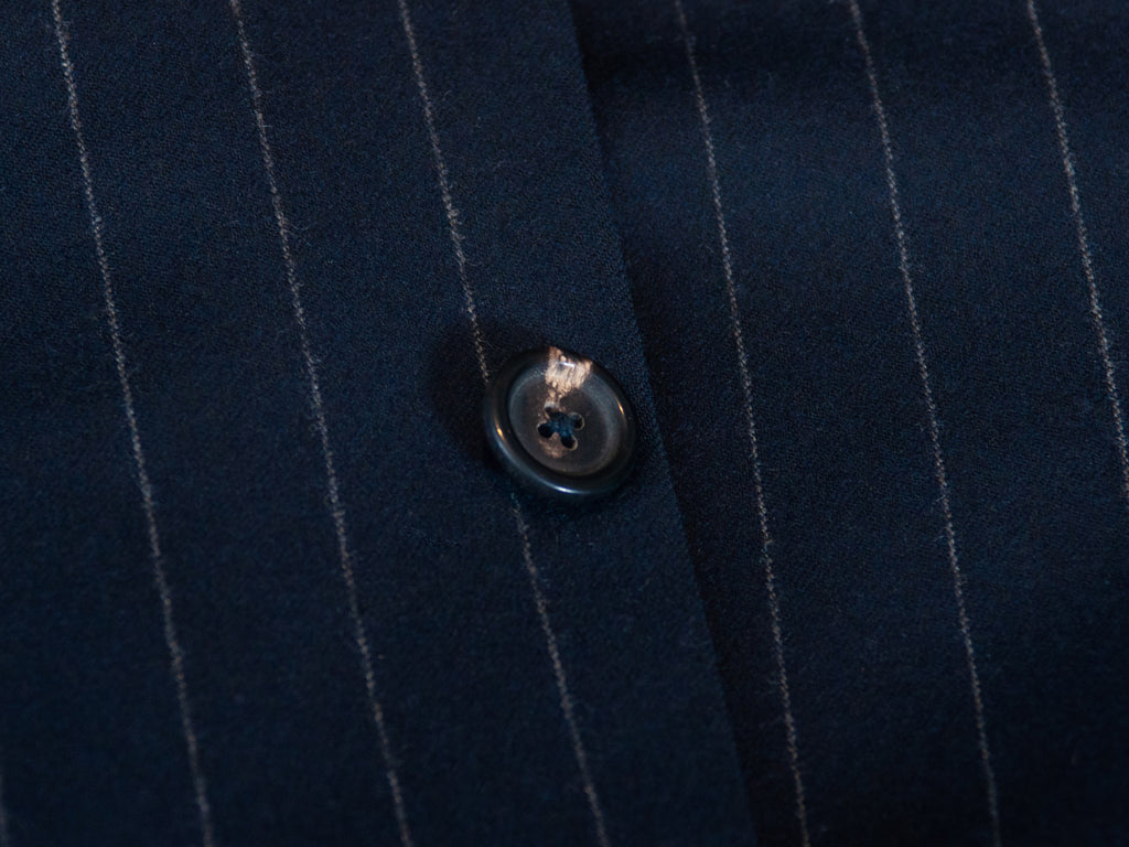 Pal Zileri Navy Blue Pinstripe Cashmere Blend Flannel Slim Fit Suit