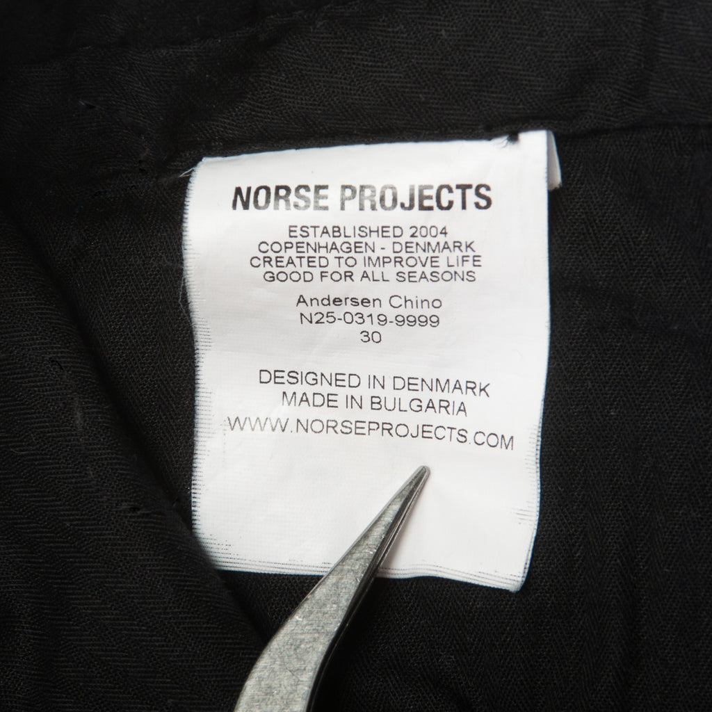 Norse Projects Black Regular Fit Anderson Chinos