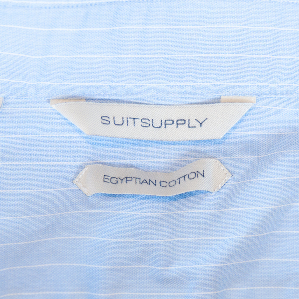 SuitSupply Blue Striped Egyptian Cotton Shirt