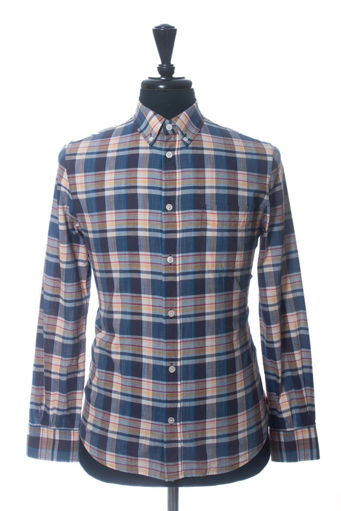 A.P.C. Blue Check Button Down Shirt