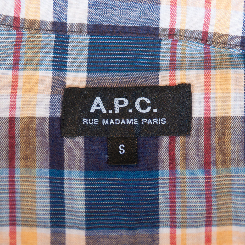 A.P.C. Blue Check Button Down Shirt
