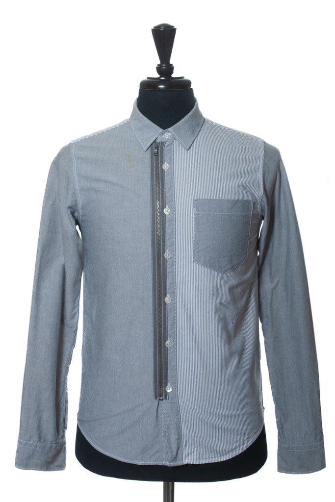 Izzue Japan Grey Patchwork Oxford Shirt