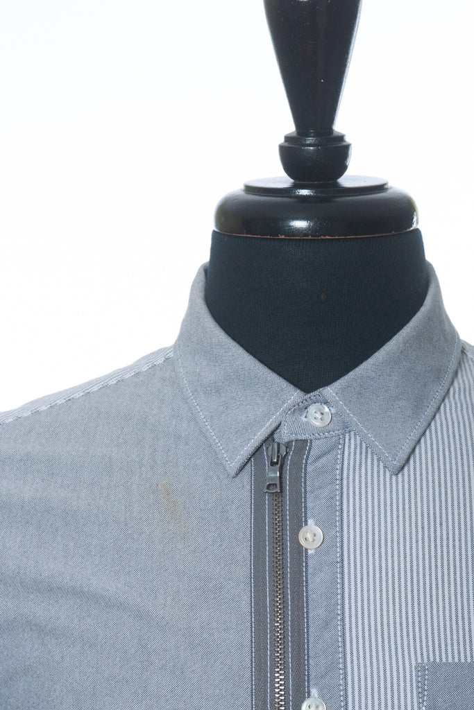 Izzue Japan Grey Patchwork Oxford Shirt