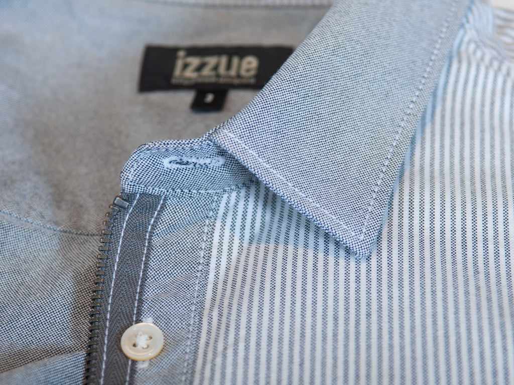 Izzue Japan Grey Patchwork Oxford Shirt