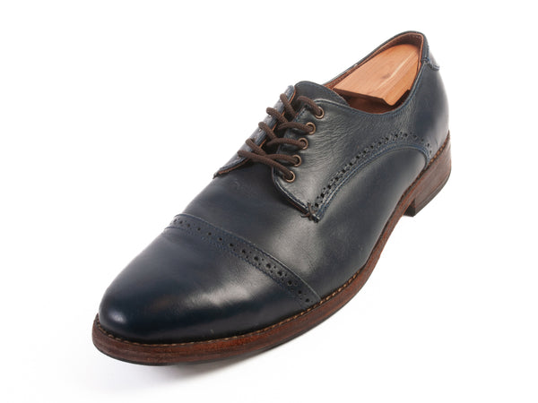 Zapato Sanchez Handmade Navy Blue Derby Shoes