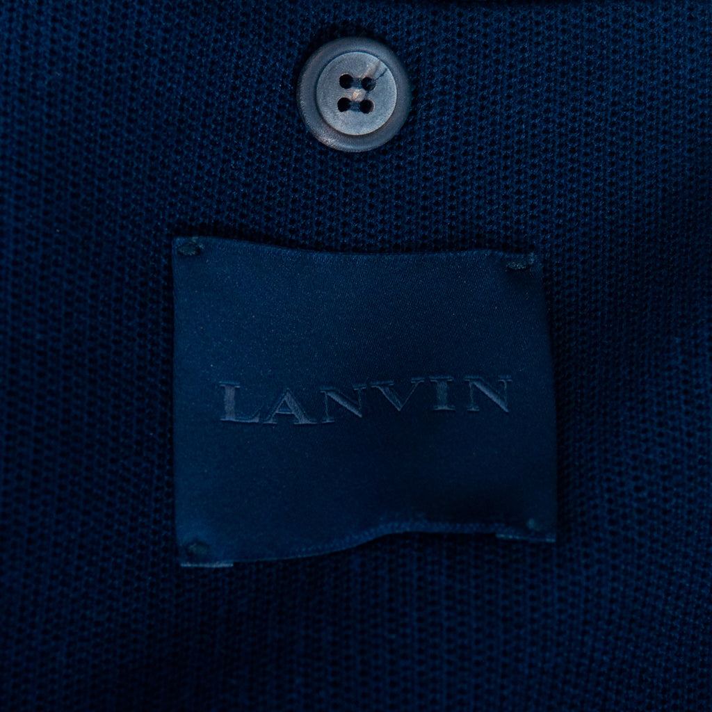 Lanvin Navy Blue Reverse Seam Knit Blazer