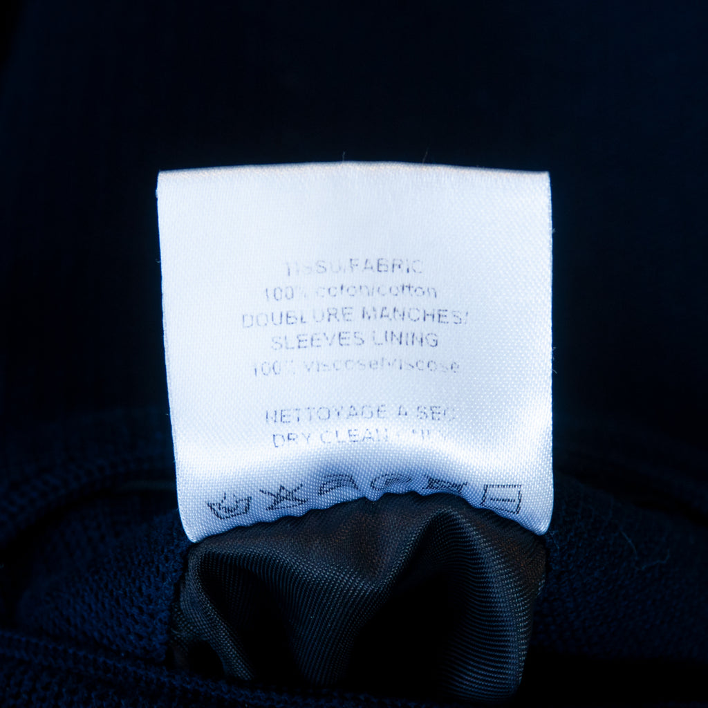 Lanvin Navy Blue Reverse Seam Knit Blazer
