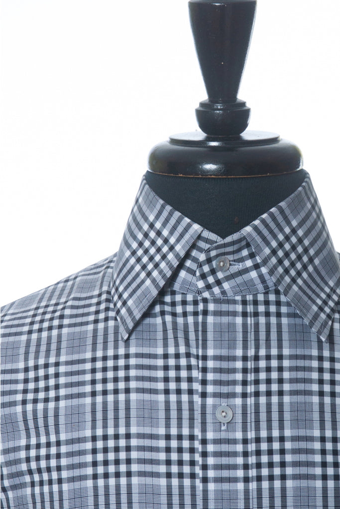 Tom Ford Black on White Check French Cuff Shirt
