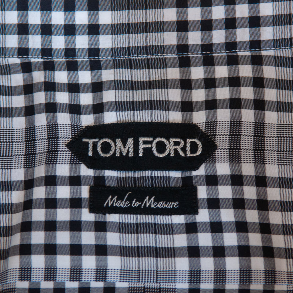 Tom Ford Black on White Check French Cuff Shirt