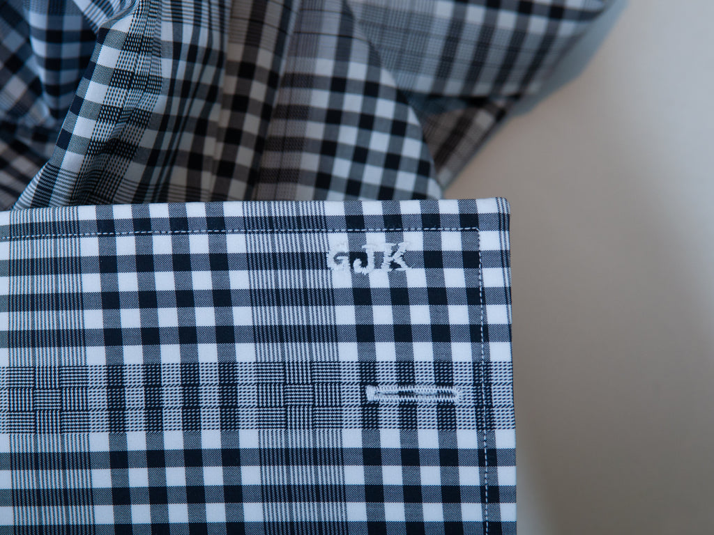 Tom Ford Black on White Check French Cuff Shirt