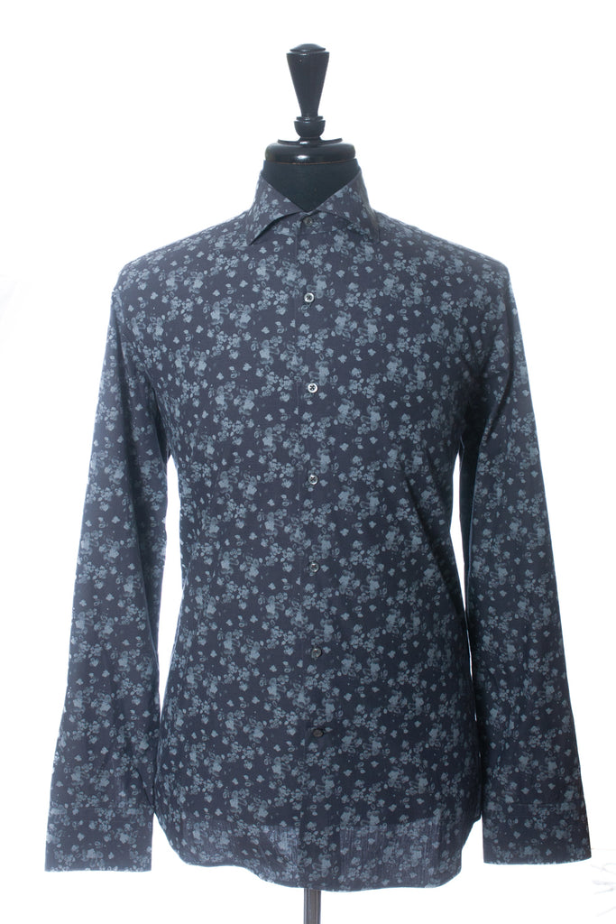 Ordean Grey Floral Print Shirt