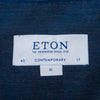 Eton Dark Slate Blue Fine Herringbone Twill Contemporary Fit Shirt
