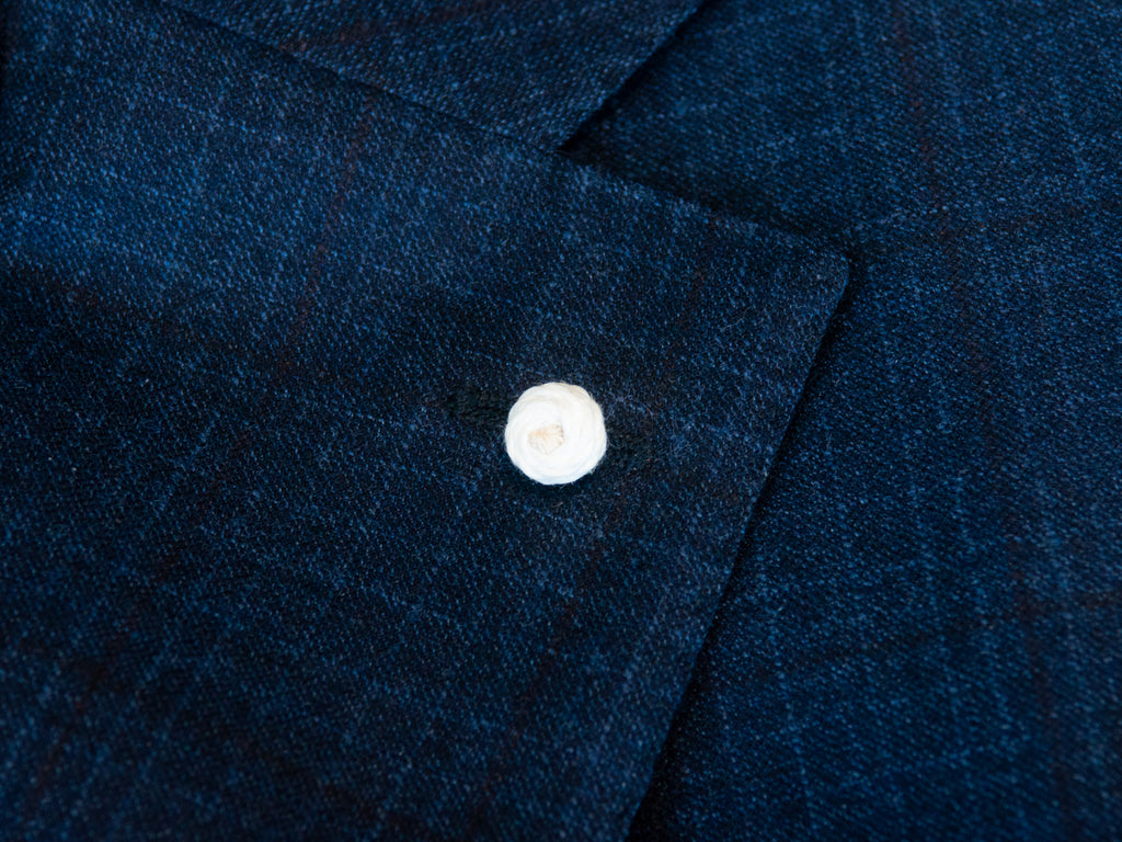 Luigi Bianchi Navy Check Loro Piana Soft Touch Suit