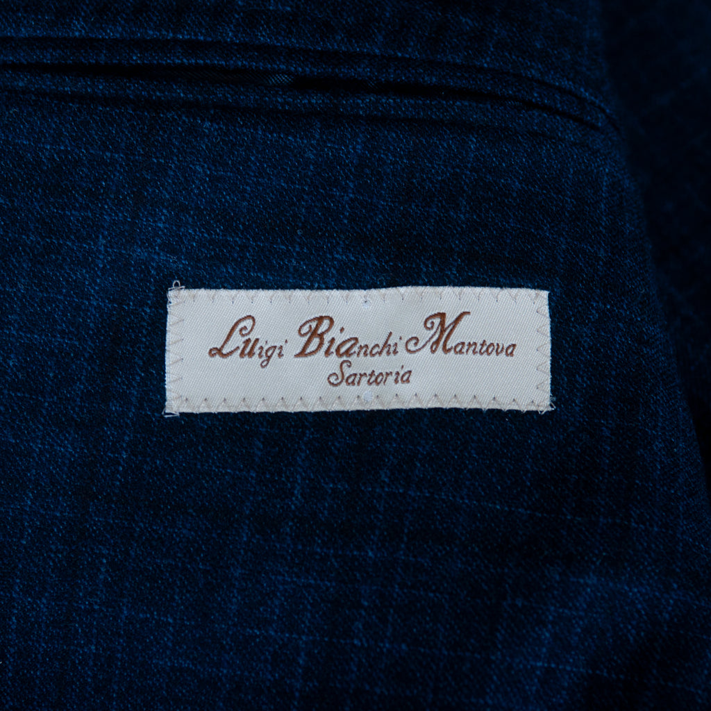 Luigi Bianchi Navy Check Loro Piana Soft Touch Suit