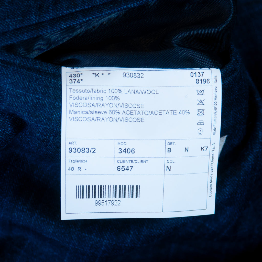 Luigi Bianchi Navy Check Loro Piana Soft Touch Suit