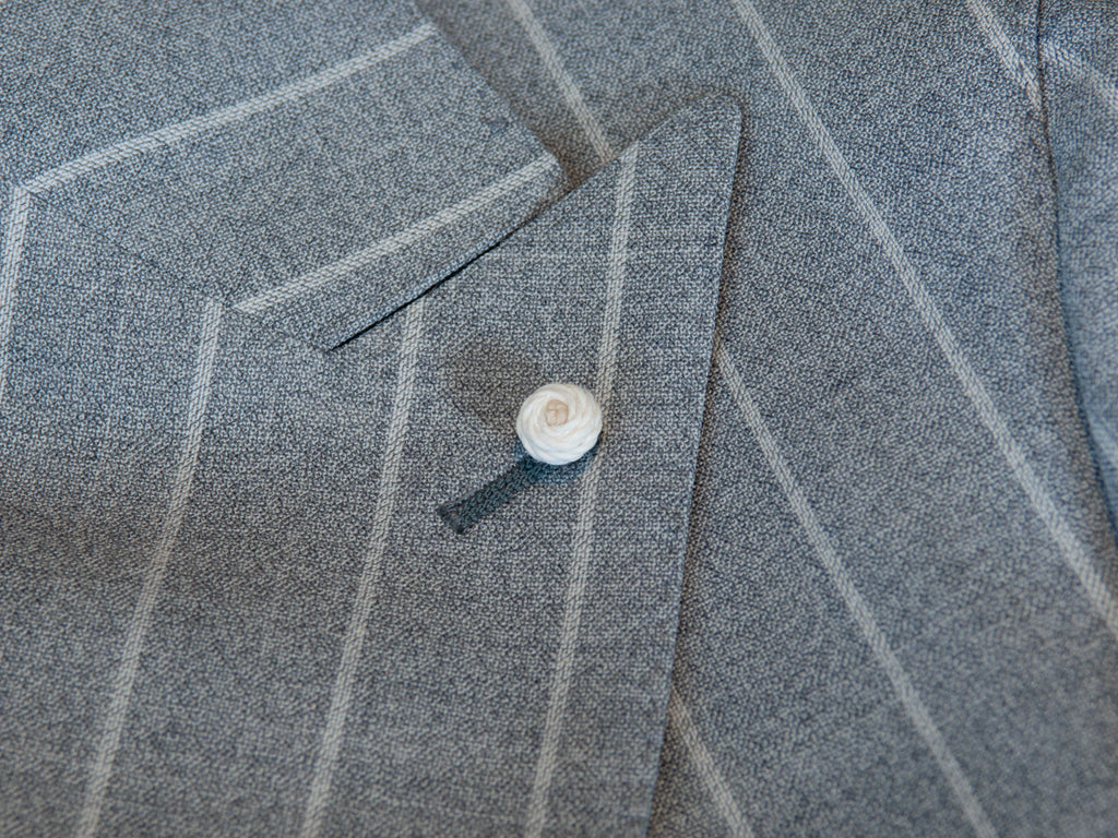 Luigi Bianchi Grey Striped Double Breasted Suit