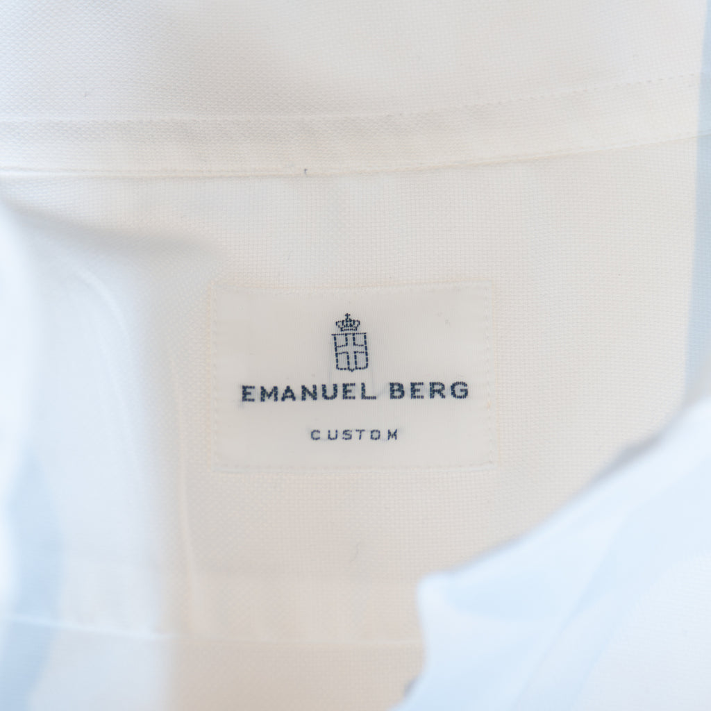 Emanuel Berg White Custom Twill Dress Shirt