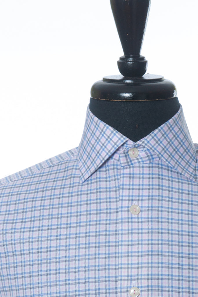 Eton Pink Check Contemporary Fit Dress Shirt
