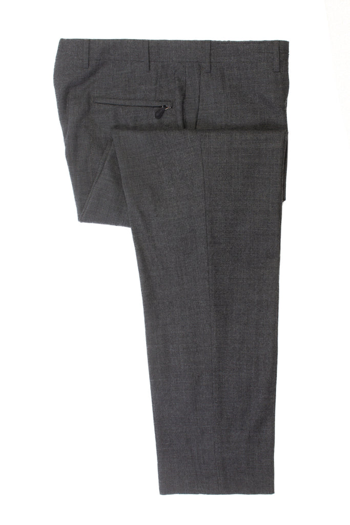 Corneliani Grey Puppytooth Leader Stretch Wool Pants