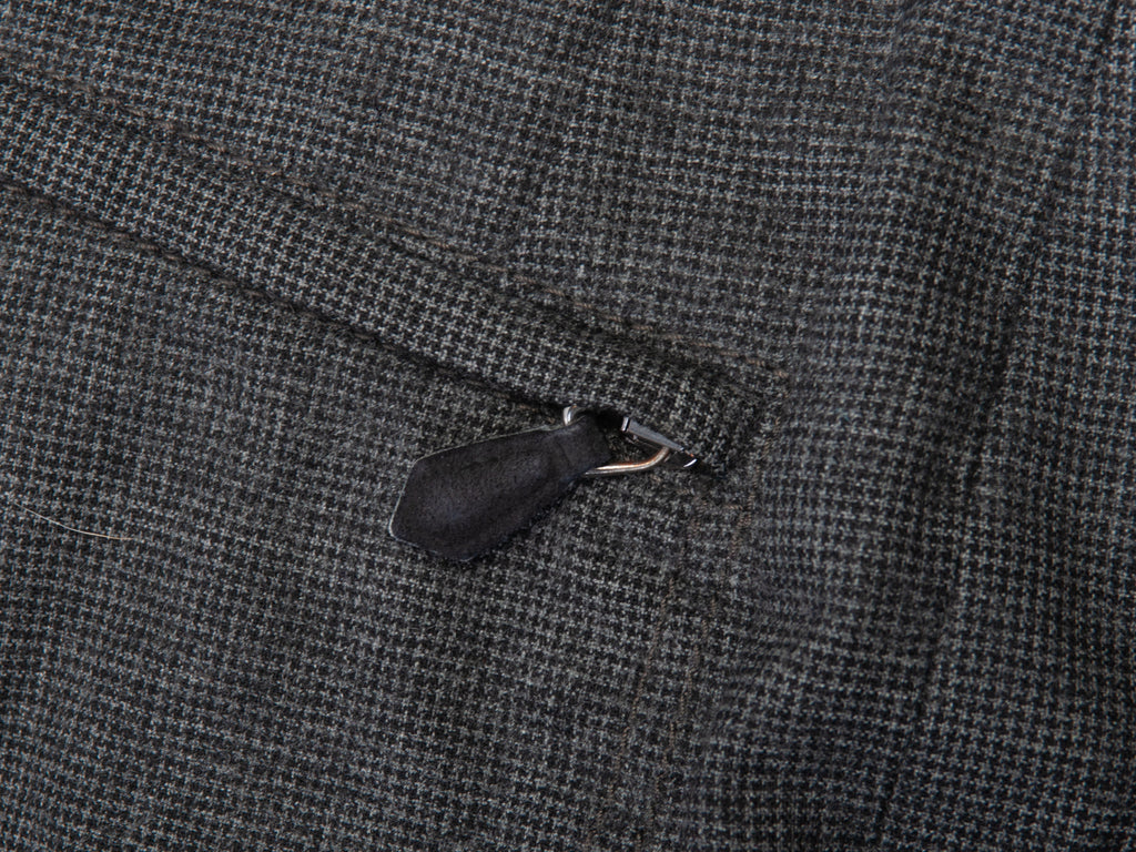 Corneliani Grey Puppytooth Leader Stretch Wool Pants