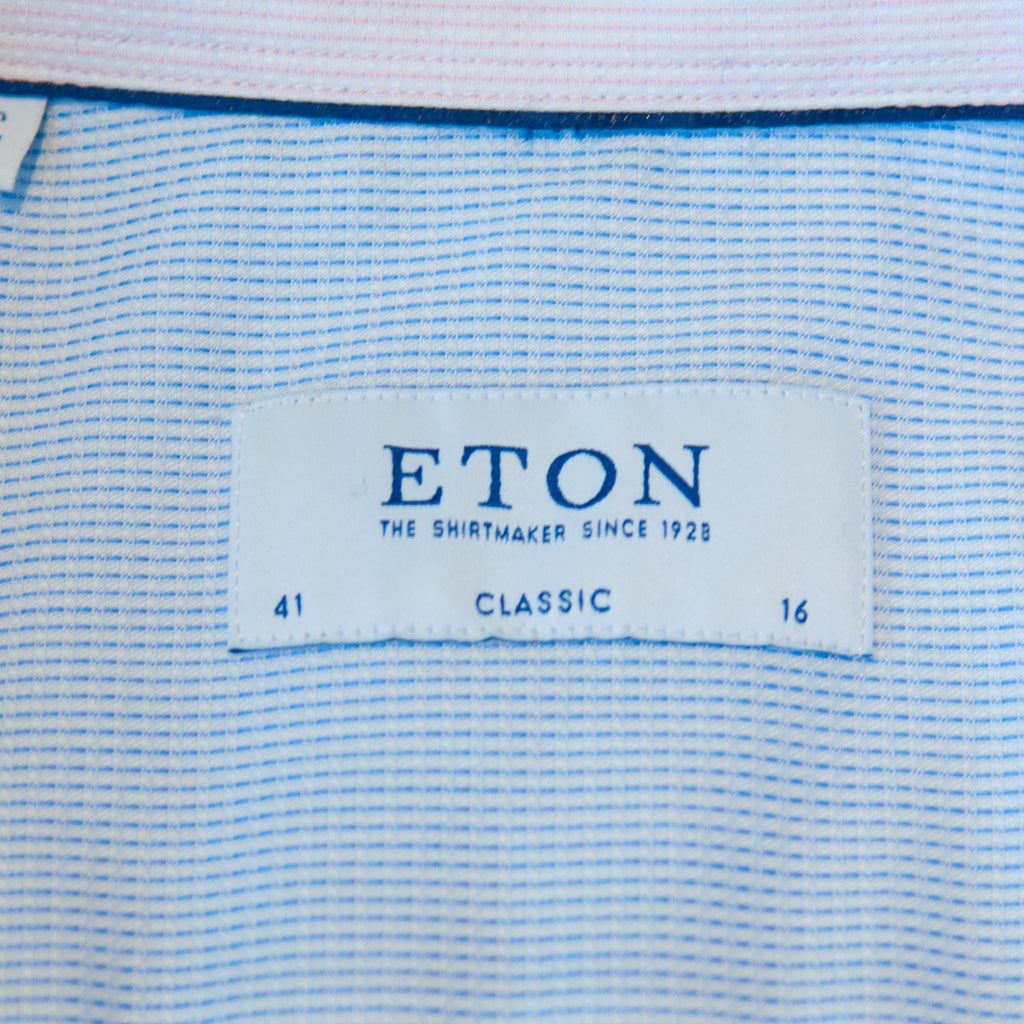 Eton Blue Weave Signature Twill Classic Fit Dress Shirt