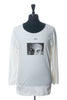 Song for the Mute White Oversize Graphic Print Long-Sleeve T-Shirt