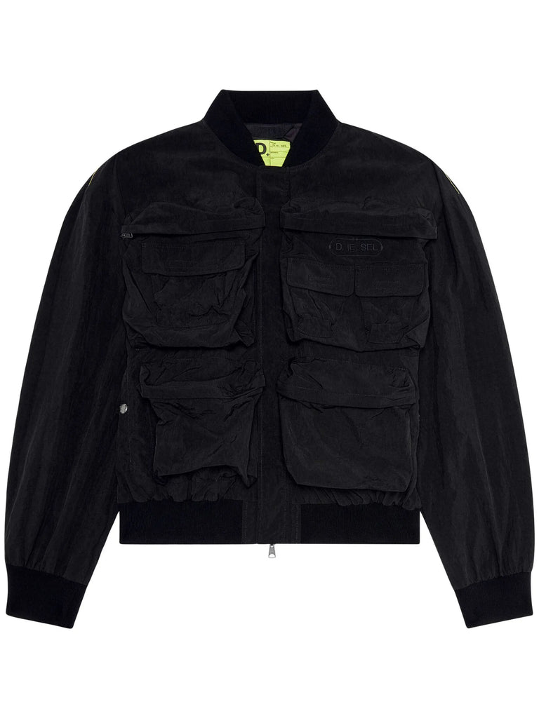 Diesel Black J-Stain-Short Bomber Jacket