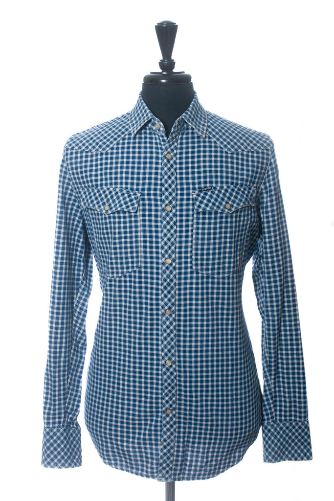G-Star RAW Blue Check 3301 Slim Fit Western Shirt