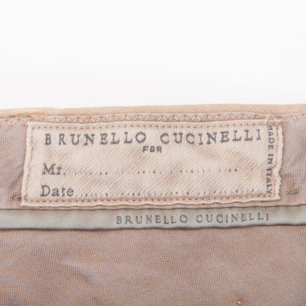 Brunello Cucinelli Light Brown Stretch Cotton Italian Fit Chinos